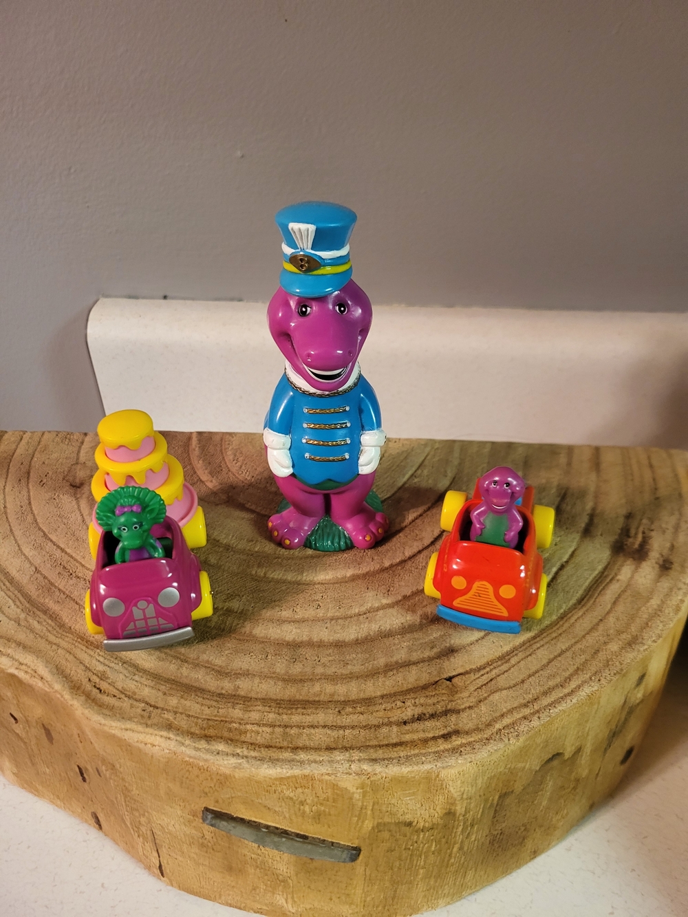 Vintage Diecast Barney Cars And Figure